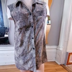 Button up open back blouse